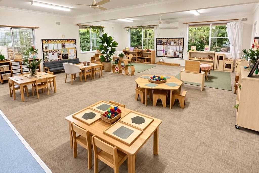 Early learning classroom before and after